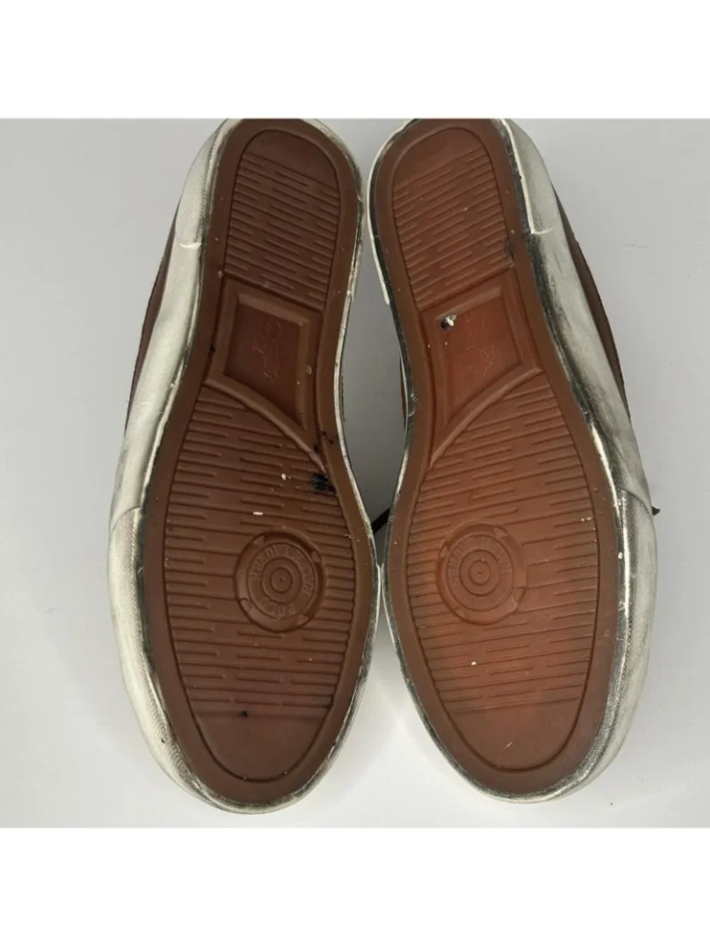Polo Ralph Lauren Boat Shoes Mens Size 9 Brown Canvas Leather Parkstone Low